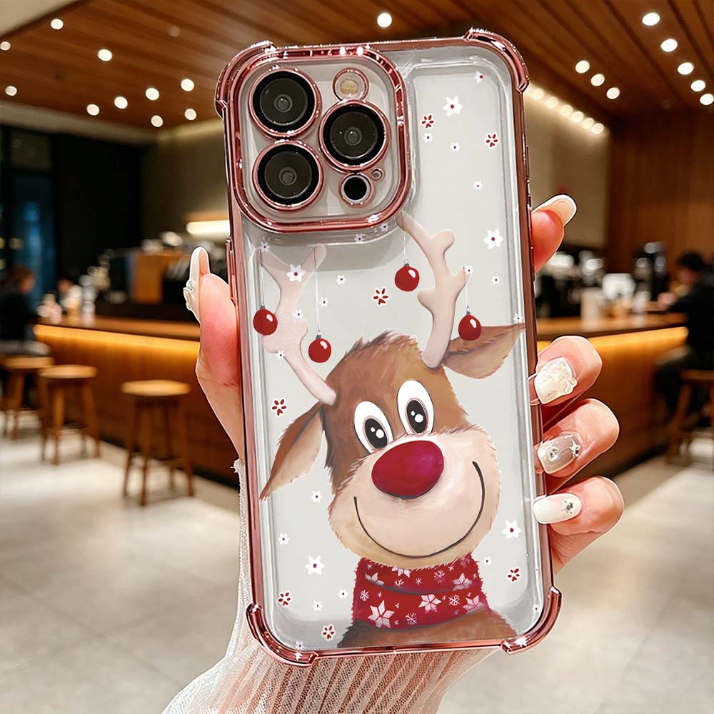 Phone Cases Iphone - Cartoon Christmas Deer Design For iPhone