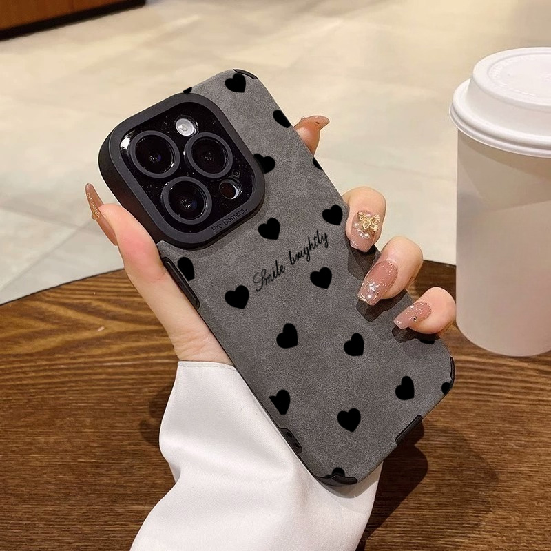 Phone Cases Durable - New Luxury Black Love Heart Phone