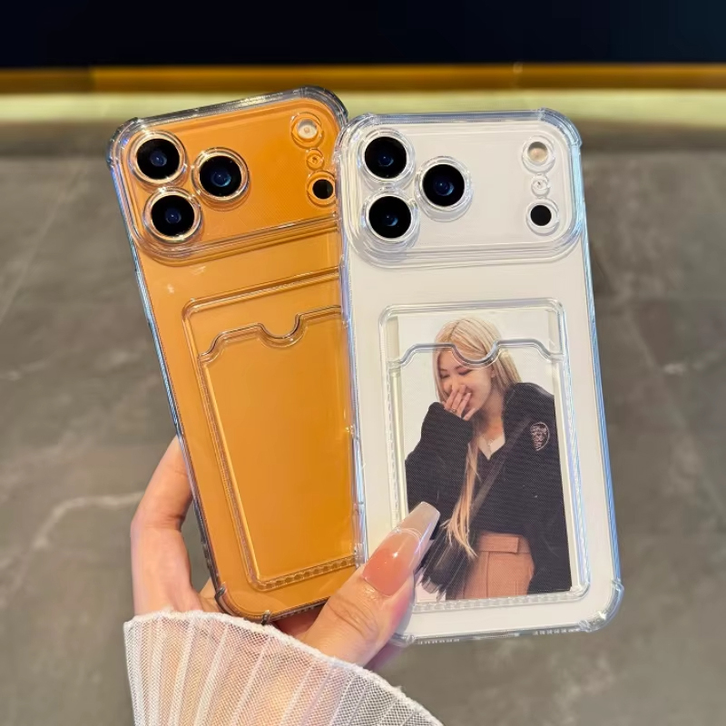 Phone Cases Best - Transparent Card Slot Holder Case For