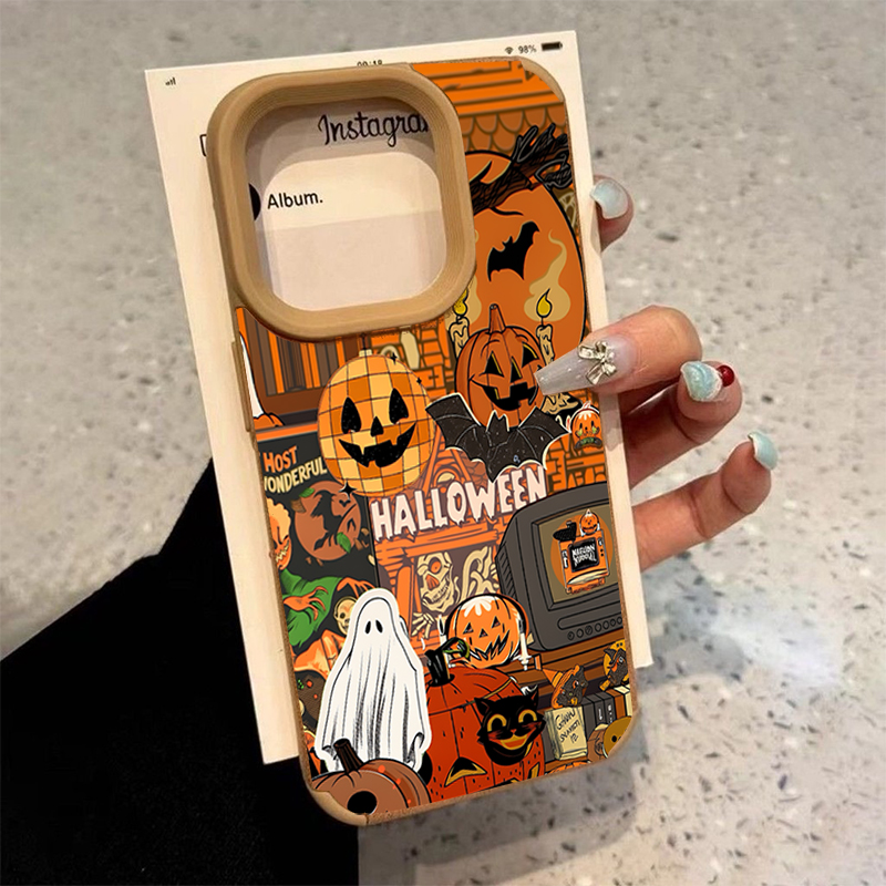 Phone Cases Durable - Halloween Pumpkin Type Ghost Phone Case