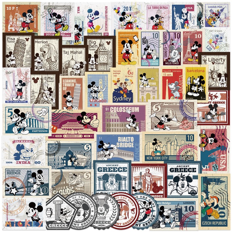 Phone Cases Disney - 50Pcs Disney Cute Cartoon Retro Mickey