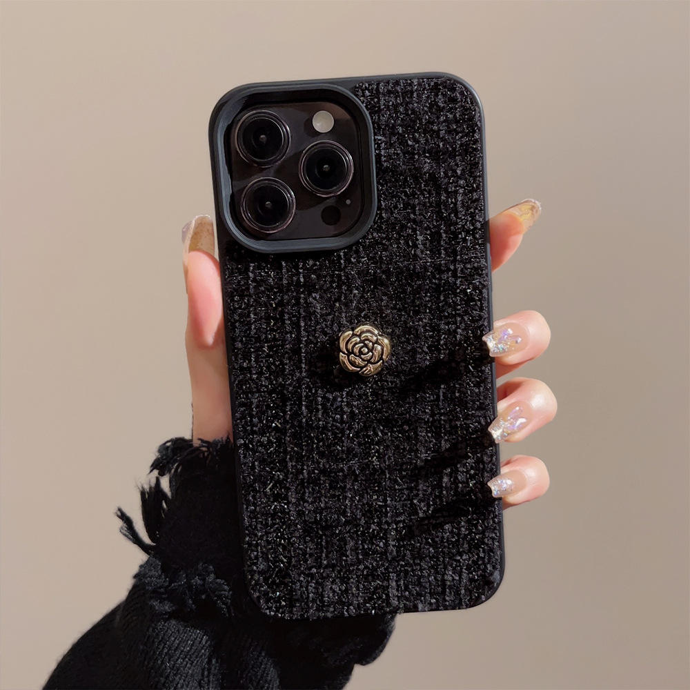 Phone Cases Durable - Luxury 3D Golden Camellia Flowers Phone