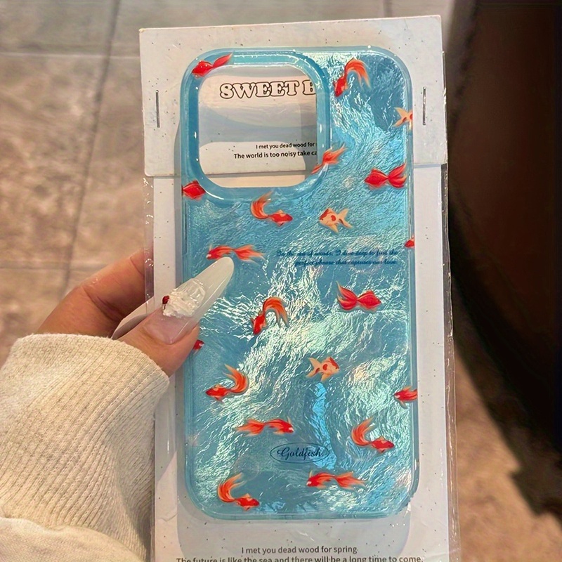 Phone Cases Best - Luxury Blue Ocean Goldfish Silicone Phone