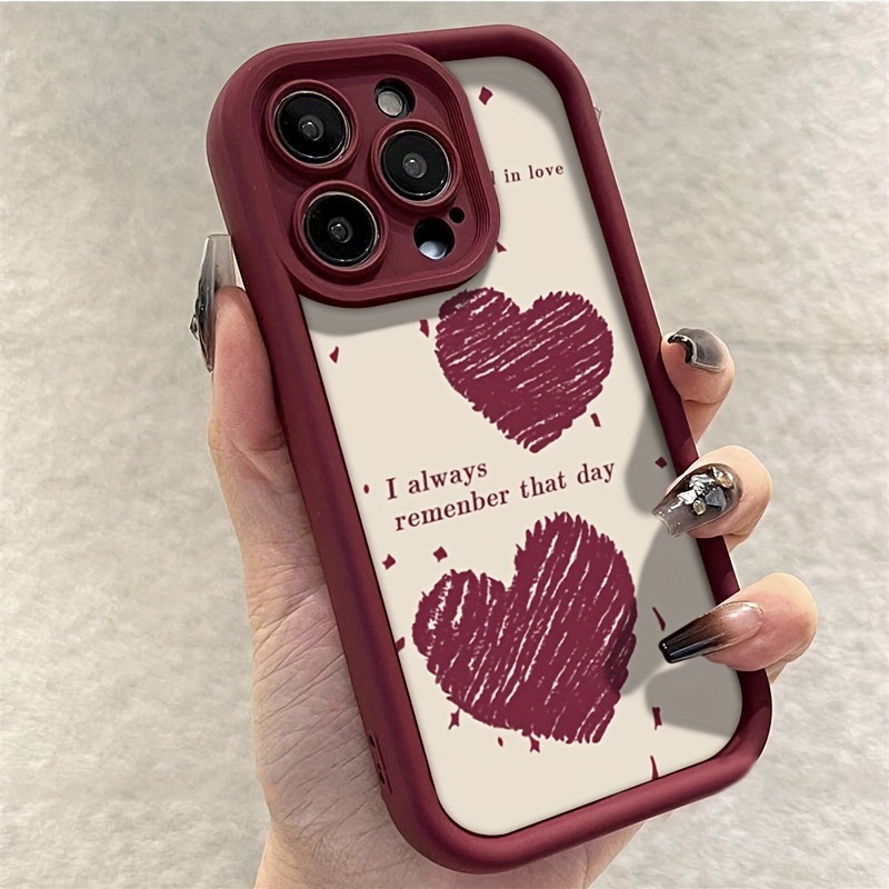 Phone Cases Typo - Typo Red Love TPU Anti-Fall Phone