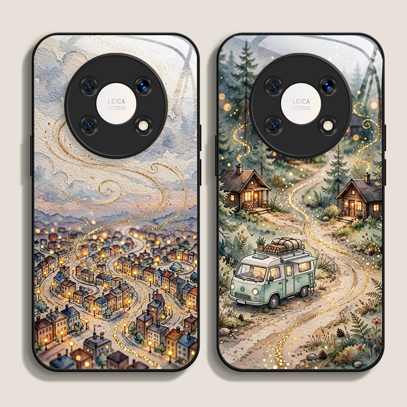 Huawei Nova 12 - Retro Streetscape House Scenery Pattern Tempered