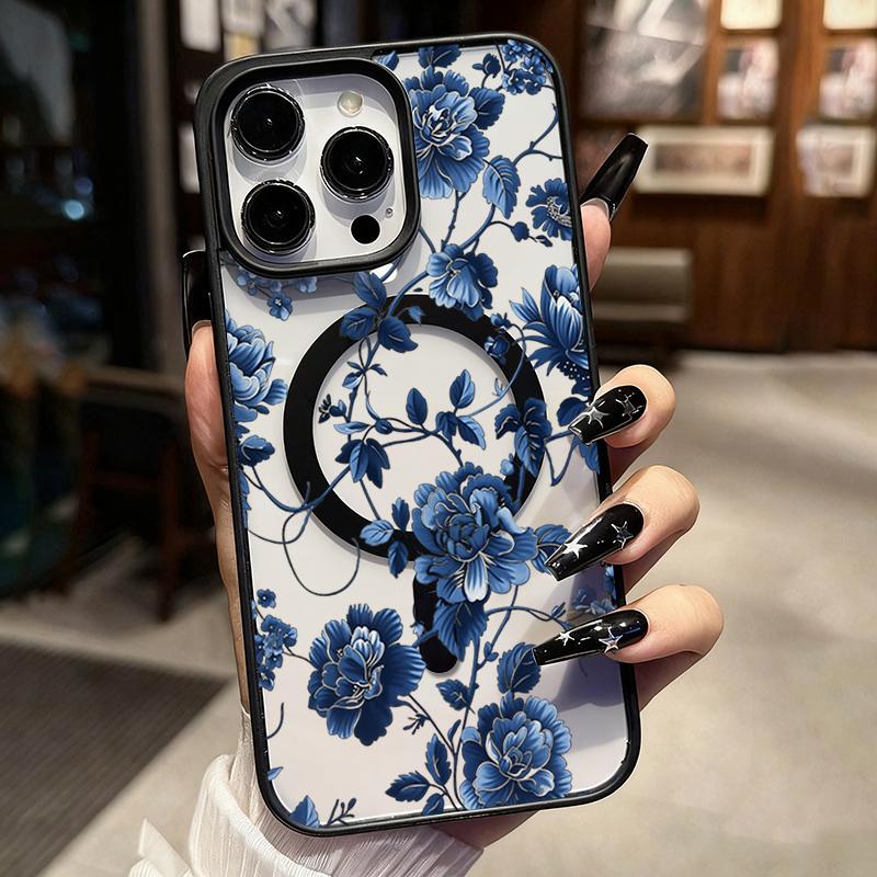 Luxury Vintage Blue Floral Mag - Phone Cases Durable 评论和价格