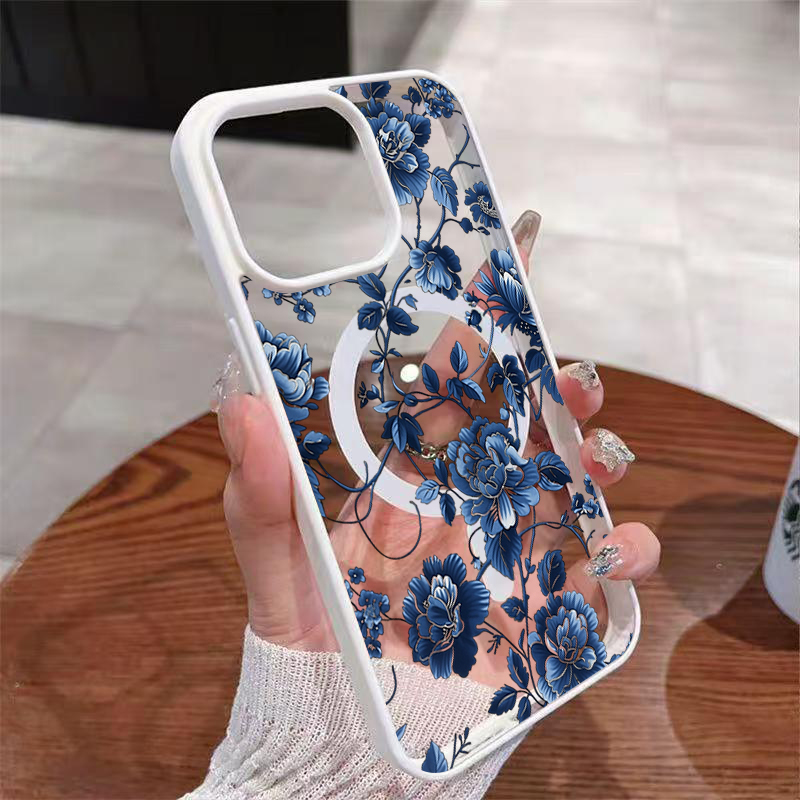 Luxury Vintage Blue Floral Mag - Phone Cases Durable 评论和价格
