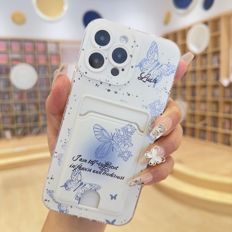 Butterfly Cat Card Bag Phone C - Phone Cases Japan 评论和价格