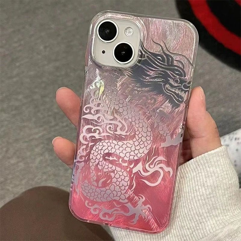 Pink Gradient Chinese Loong Pa - Phone Cases Pink 评论和价格