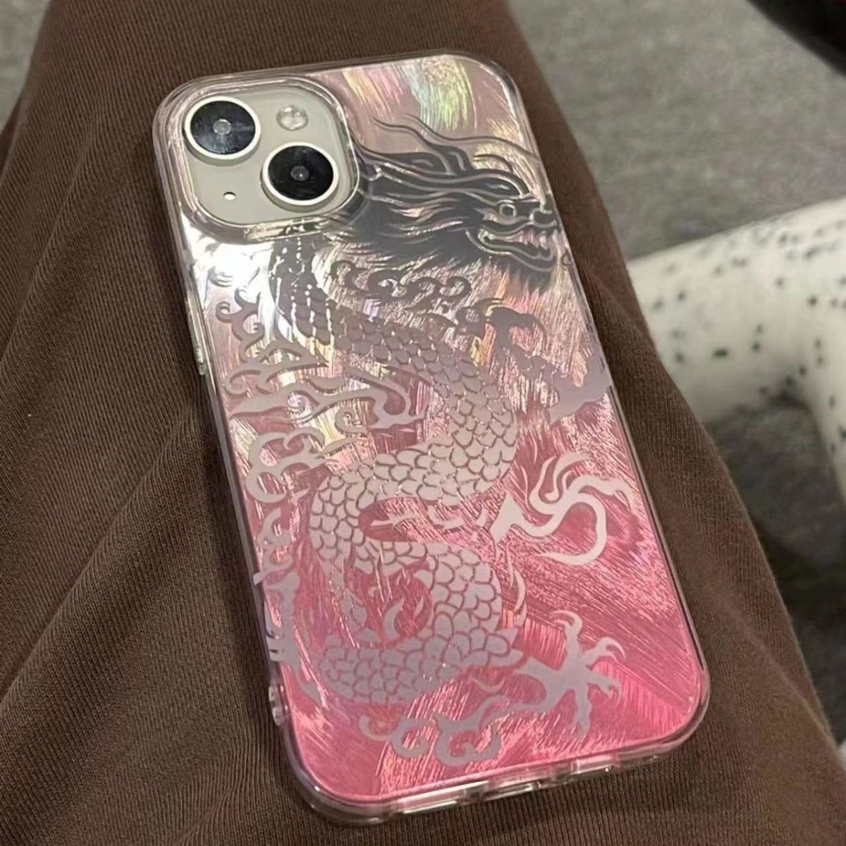 Pink Gradient Chinese Loong Pa - Phone Cases Pink 评论和价格