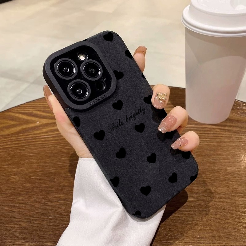 New Luxury Black Love Heart Ph - Phone Cases Durable 评论和价格