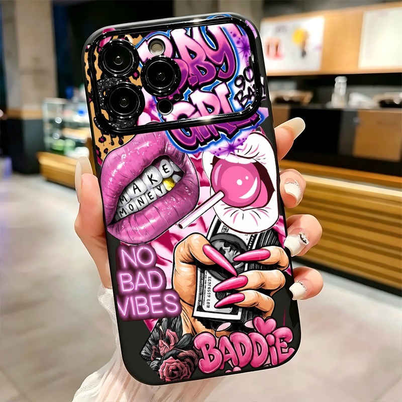 Hip Hop Pink Lips Baby Girl Gr - Phone Cases Durable 评论和价格