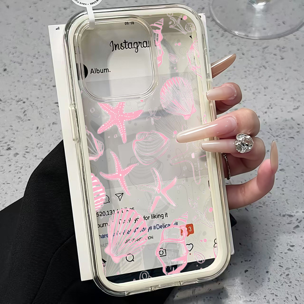 Summer Pink Seashell Clear Pho - Phone Cases Pink 评论和价格