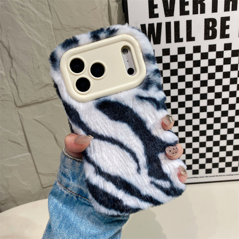 Luxury Zebra Pattern Fluffy Pl - Phone Cases Iphone 15 Pro Max 评论和价格