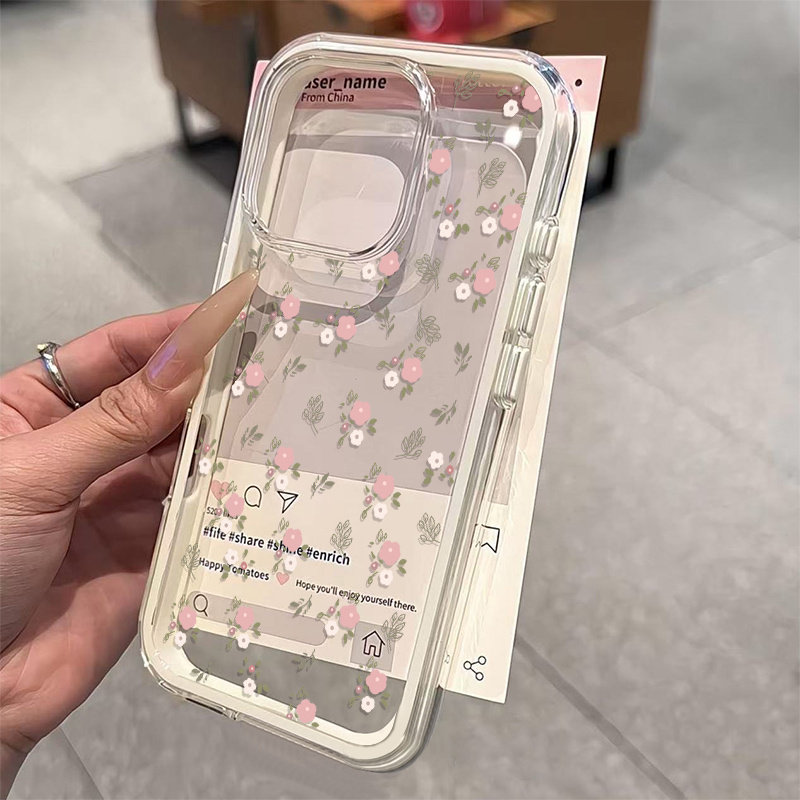 Green Leaves Pink Flower 2in1  - Phone Cases Pink 评论和价格