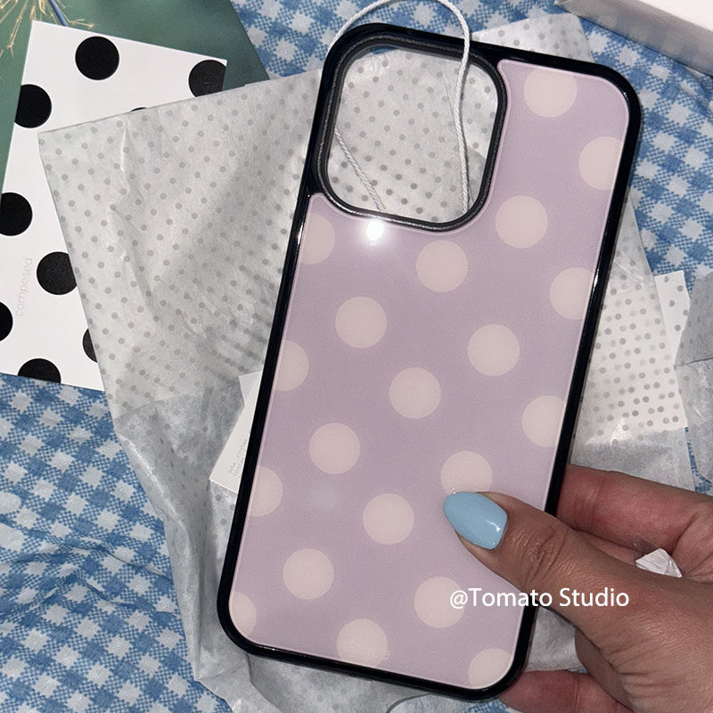 Korean Ins Fashion Purple Polk - Phone Cases Korea 评论和价格