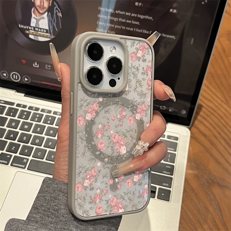 Pink Tiny Rose Clear Magnetic  - Phone Cases Durable 评论和价格
