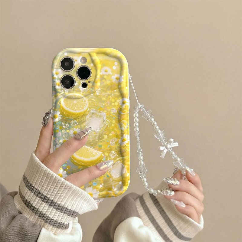 Yellow Lemon Blossom Ice Patte - Phone Cases Yellow 评论和价格
