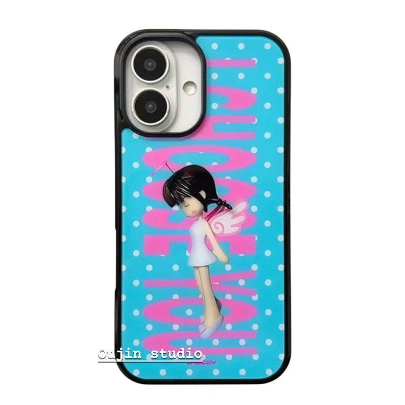 Korean Ins Polka Dots Angel Gi - Phone Cases Korea 评论和价格