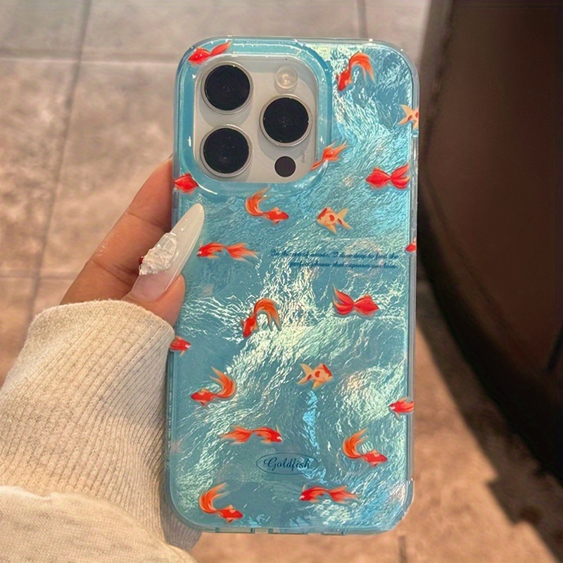 Luxury Blue Ocean Goldfish Sil - Phone Cases Best 评论和价格