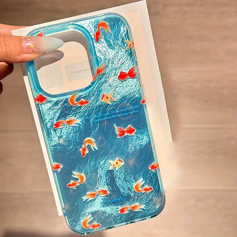 Luxury Blue Ocean Goldfish Sil - Phone Cases Best 评论和价格