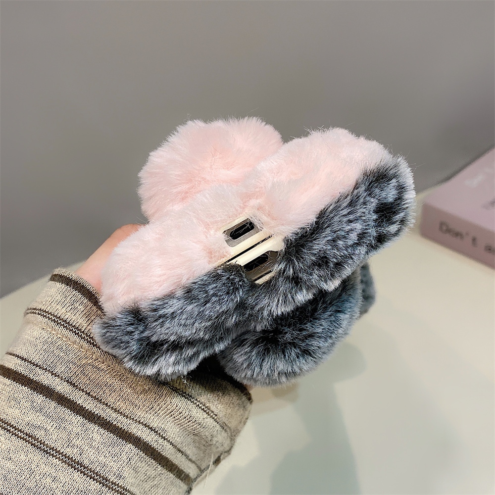 Cute Rabbit Ears Fluffy Stand  - Phone Cases Samsung Galaxy 评论和价格