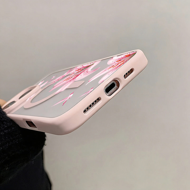 Pink Flower And Birds Magnetic - Phone Cases Pink 评论和价格