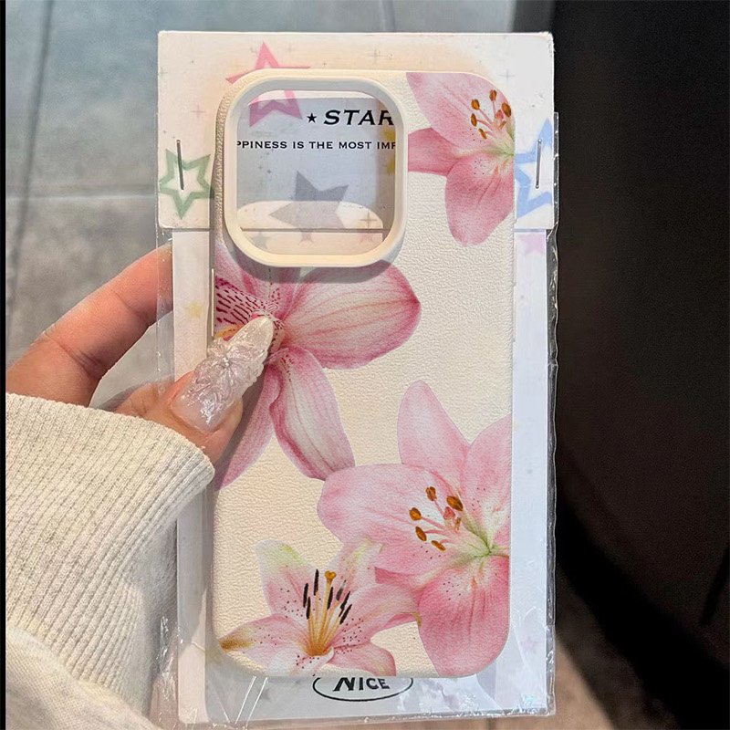 Pink Lily Lychee Texture Phone - Phone Cases Pink 评论和价格