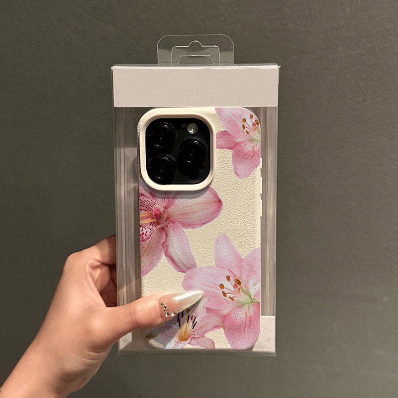 Pink Lily Lychee Texture Phone - Phone Cases Pink 评论和价格