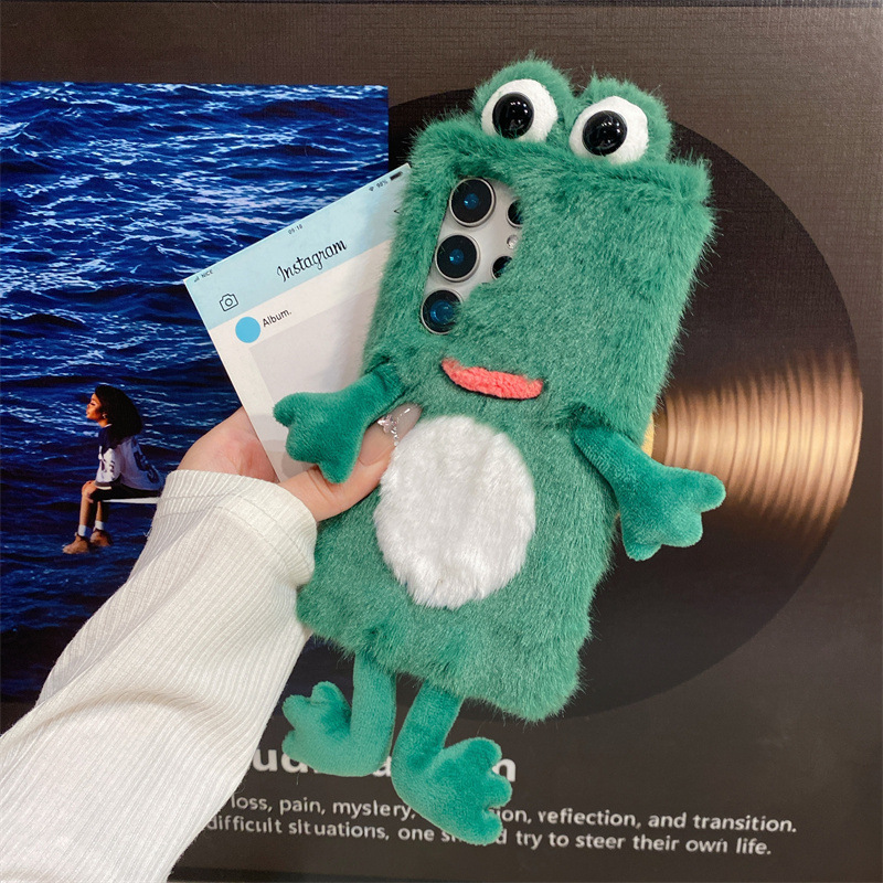 Plush Frog Phone Case, Cute Gr - Phone Cases Samsung Galaxy 评论和价格